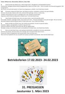 Betriebsferien